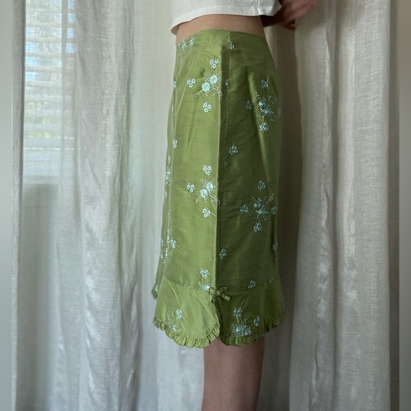 Vintage Green and Blue Nanette Lepore Midi skirt - Picture 5 of 8